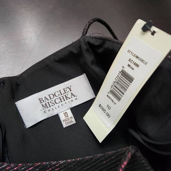 NWT Badgley Mischka Metallic Dress Size 10 - Picture 3 of 6